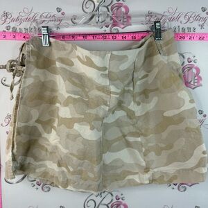 Zara mini skirt tie up cargo pocket style mini Beige Camouflage Mini Skirt